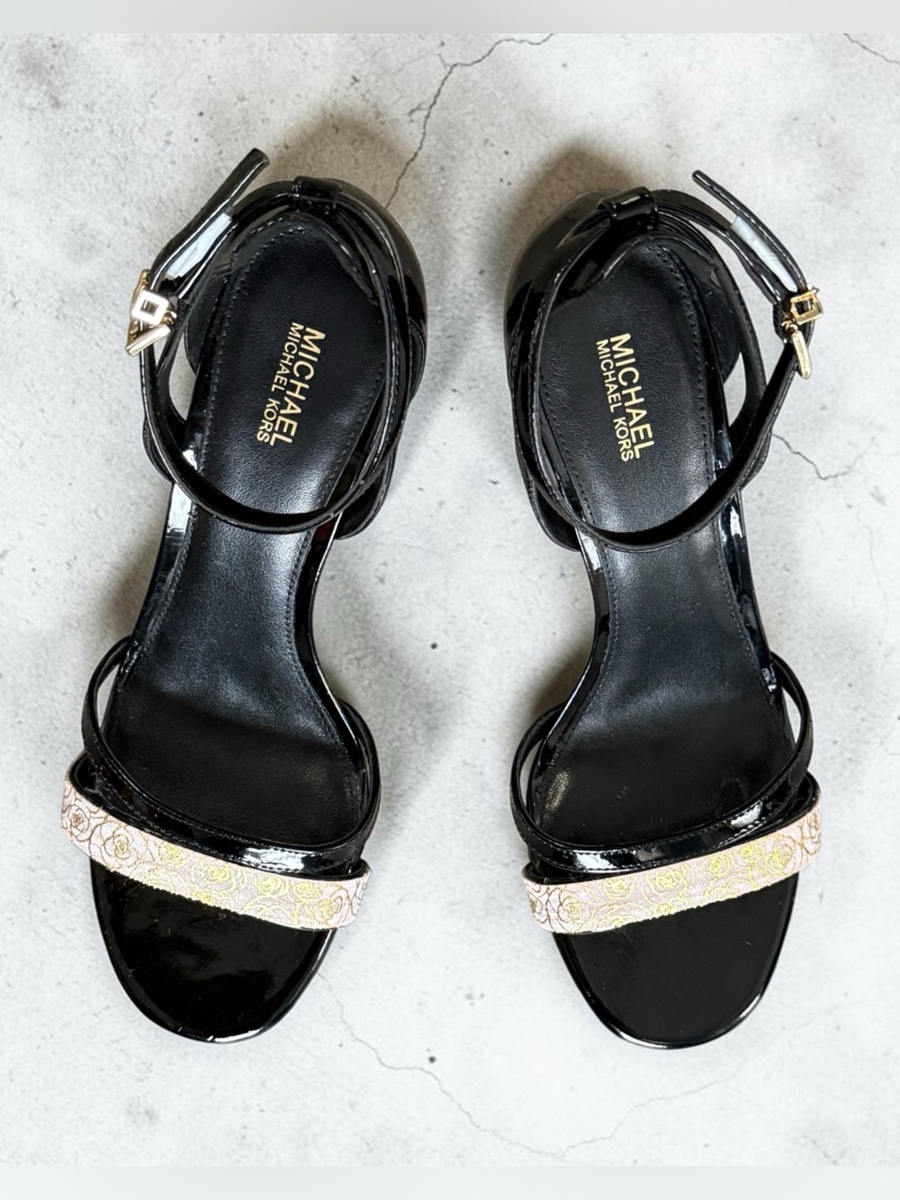 Nwot Michael Kors Patent Leather Strappy high Heel sandal - Picture 4 of 11